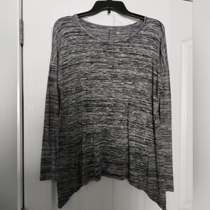 STYLUS Black and Gray Asymmetrical Women's Blouse Size M